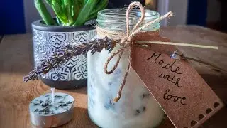 Making lavender, lemon and lime candles
