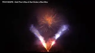 FECK180GPB   Gold Pine & Blue & Red Strobe w Blue Mine