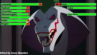 Batman vs. Teenage Mutant Ninja Turtles (2019) Trouble at Arkham Asylum with healthbars 2/3