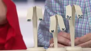 Blue Diamond Motif Earrings, 1/5 cttw, Sterling, by Affinity on QVC