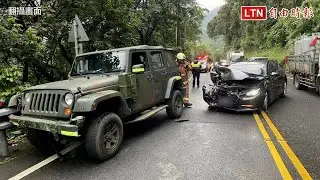 新店軍車與小客車車禍 2士官2民眾受傷送醫（翻攝畫面）