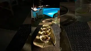 Sundown Poolside Dinner on the beach | COMO Maalifushi Maldives #shorts