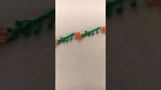 Border design #embroidery #art #craft #amazing #aesthetic #easy design#stem stitch #frenchknots