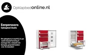 1 persoons opklapbed Studio met bureau en kastruimte