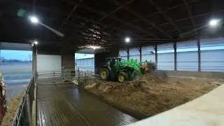 Cleaning Out Dry Cows Sawdust Packs!! #tractor #johndeere #farming #farm #viral #trending 