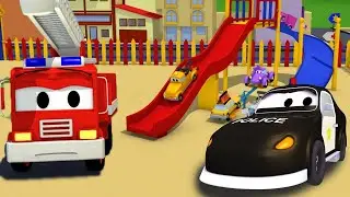 The Slide Crash - One Zeez & Car Patrol - Car City ! Police Cars and fire Trucks for kids