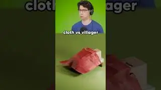 Моделирование ткани против жителя деревни в Minecraft!😱 #реакция