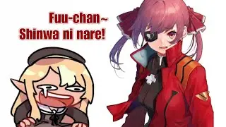 Flare can't stop laughing when Marine become Misato-san while singing Evangelion opening [Hololive]