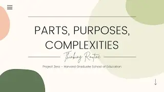Parts, Purpose, Complexities Thinking Routine|Miss Eileen's Biology Class