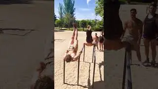 Calisthenics athletes Mariano & Mieszko creating a powerful combo!💥 #Short #Shorts #Calisthenics