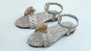 How to make sandal from newspaper | DIY newspaper shoes | Newspaper craft