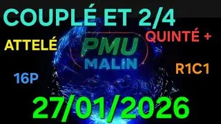 Coupl&eacute; et 2sur4 pmu quint&eacute; + du jour mardi 27/01/2026