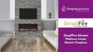SimpliFire Allusion Platinum Linear Electric Fireplace - FireplaceDeals