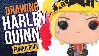 Harley Quinn Time-Lapse | Funko Pop Style on Drawing Paper | Colored Pencil Art | Mr Brad