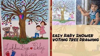 Do your own baby shower voting tree canvas😃#babyshower #votingtree #babyboy #babygirl #genderreveal 