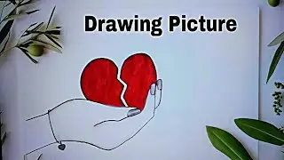 How to Draw a Broken Heart in Hand | Sad Love Drawing for Beginners