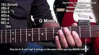 How To Play Easy BARRE CHORDS On Guitar @EricBlackmonGuitar
