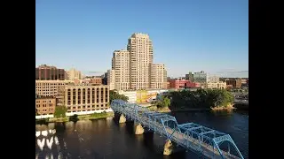 The Beautiful Blue Bridge - Downtown Grand Rapids, Michigan.