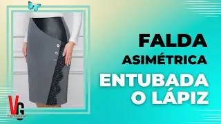 Cómo hacer el patrón de una falda asimétrica entubada o lápiz paso a paso