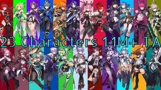 23 Characters 1.1M+ TA - Grand Chase Classic