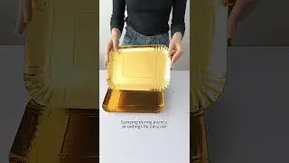 Disposable Gold paper Plates  for Cake, Dessert, Kids Birthday Party Supplies, Metallic Gold Foil