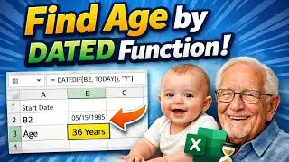 How to find age in ms excel | Use of Datedif function in ms excel | Age kesy maloom kare 