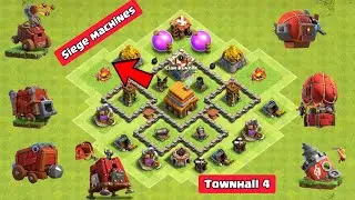 Town Hall 4 vs All Siege Machines | Clash of Clans | New Video #coc#clashofclans #clashofclansvideos