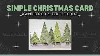 Easy Christmas Tree Greeting Card in Watercolor and Ink!