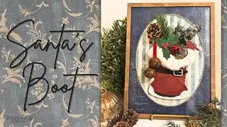 Santa Boot DIY Wood Kit | Vintage Christmas Home Decor Project