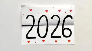 Изготовление новогодней открытки 2026 | Новогодняя открытка для школьника | Красивая открытка из ...