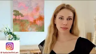Abstract landscape painting demo / Easy and quick