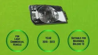 Headlight with Bulb Holder - Uno Minda HL-5651A Suitable for Mahindra Bolero Type 2 Right Side