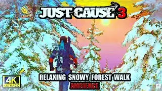 Relaxing Snowy Forest Walk ❄️🌲 | Just Cause 3 Ambience (No Commentary)