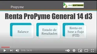 Como calcular la Renta para Propyme General D3 con Software Contable Rjc
