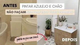 COMO PINTAR PISO E AZULEJO | TUTORIAL PASSO A PASSO | PISO PADRÃO FÁCIL #banheiro #pintura #lowcost