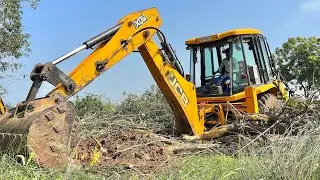 JCB 3DX Banana Farm Land Trees Cleaning | Satisfying Heavy Equipment Work || jcb video