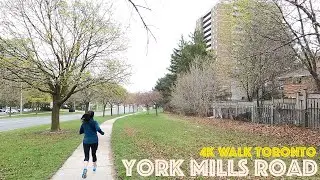 TTC Subway York Mills Station - York Mills Rd. - Leslie St.: 4K Slow Walk Toronto, Canada