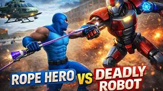 😱 Rope Hero vs Robot 🤖 | Fight Ke Baad Army Helicopter Chura Liya 🚁🔥