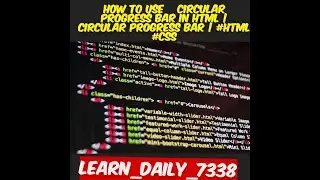How to use circular progress bar in html | circular progress bar | #html #css