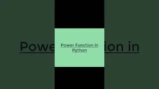 How to use power function in Python 