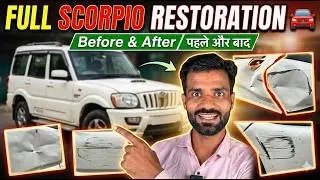 Mahindra Scorpio full Restoration!!We opened every single part on this scorpio & then Painted it!!