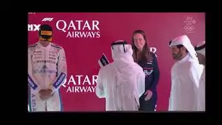 F1 Qatar 2025 Podium celebration with Goddess Hannah