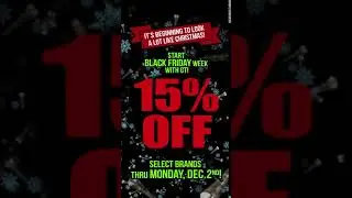Start Black Friday off a week early! Save 15% off select brands.