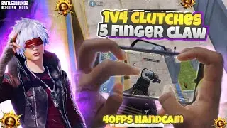 5 FINGERS😎CLAW + GYROSCOPE😈Handcam BGMI/PUBG 4.2 update Handcam. Intense squad clutches with Handcam