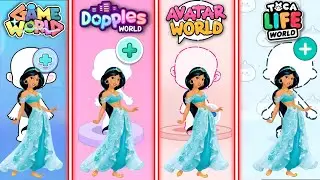 How To Make Jasmine 🩵🧞‍♀️in 4Gameplay! #avatarworld #dopples #gameworld #tocaboca 