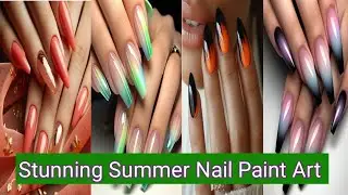 Stunning Neon Nail Art||Elegant Summer Nail Paint Ideas 2024#nails #nailartdesigns #summervibes