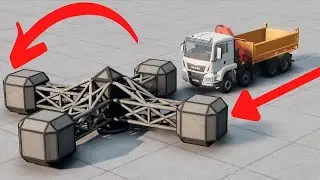 Cars, Truck, Double Decker Bus VS Fast Big Spinner. Slow Motion Crash. BeamNG Drive Sect