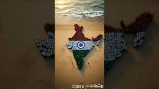 Students Create Indian Flag on Beach #indianflag #Shorts #BeachArt #FlagFormation #ai  #AerialView