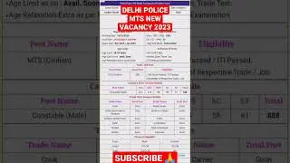 #delhi #police #mts#latest #new #vacancy #2023