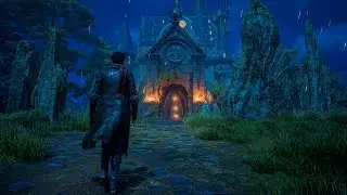 Walking in Thunderstorm at Night in Hogwarts Legacy